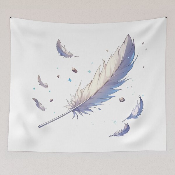 Item preview, White Feather Drifting with Blue Starlight designed and sold by AcruxUltra.