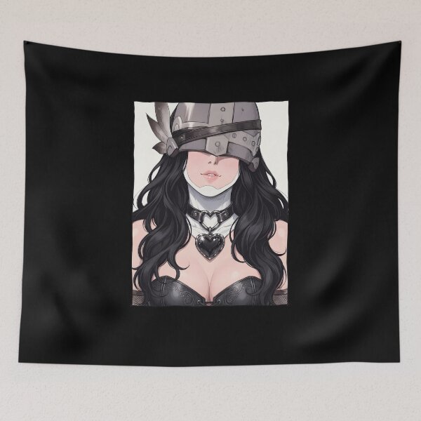 Item preview, Dark girl with knight's helmet and heart designed and sold by OH-MY-GOTH.