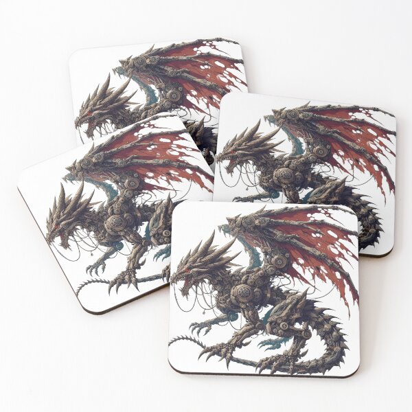 Aperçu de l'œuvre Dragon mécanique aux ailes cramoisies déchirées créée et vendue par AcruxUltra.