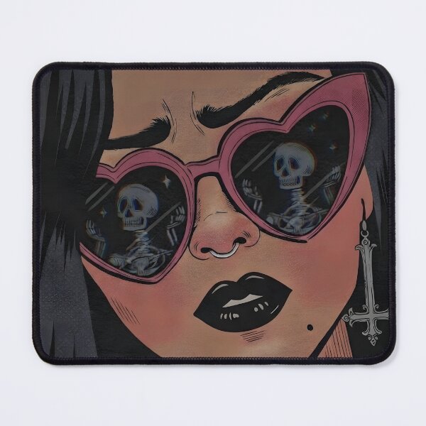 Item preview, Sad goth girl in heart sunglasses designed and sold by OH-MY-GOTH.