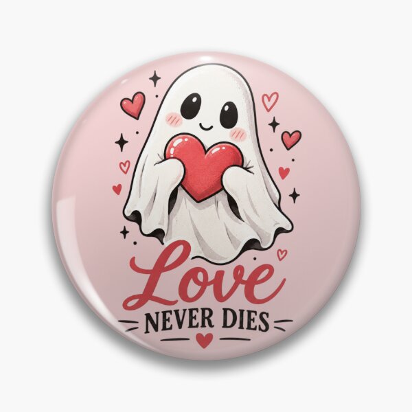 Item preview, Ghost Holding Heart – Love Never Dies | Cute Halloween Romance Ghost designed and sold by Sanika arts .