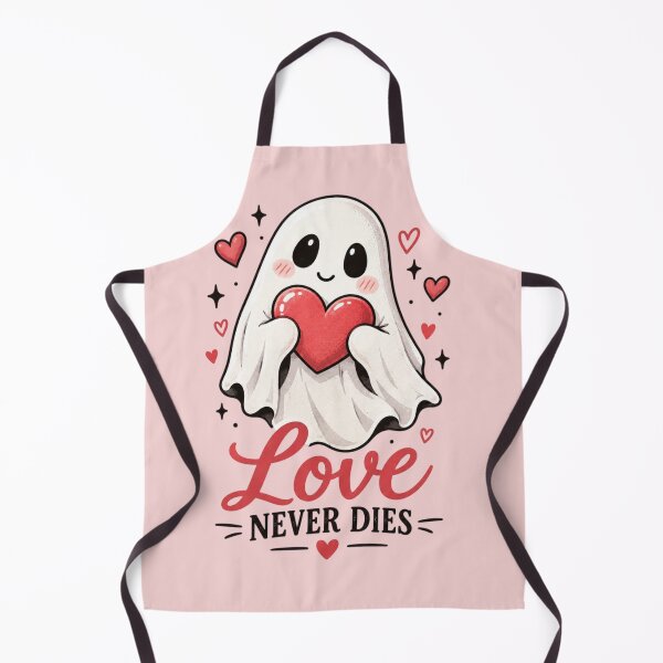 Item preview, Ghost Holding Heart – Love Never Dies | Cute Halloween Romance Ghost designed and sold by Sanika arts .
