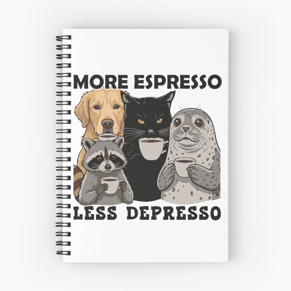 Item preview, More Espresso Less Depresso Cute Animals designed and sold by TEEDESIGMSTUDIO.