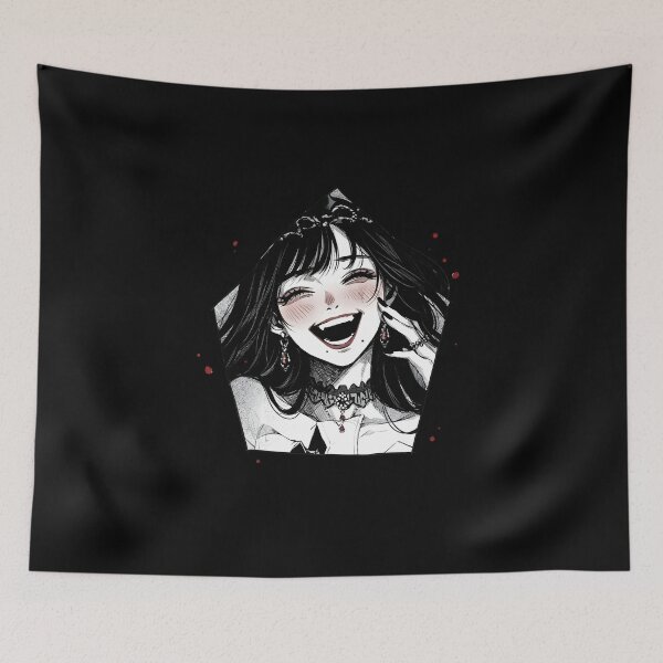 Item preview, Laughing goth girl with vampire vibes designed and sold by OH-MY-GOTH.