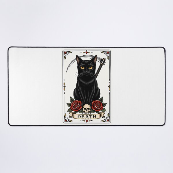 Item preview, Death Tarot Cat Black Cat Scythe designed and sold by Old's Cool Cat Studio.