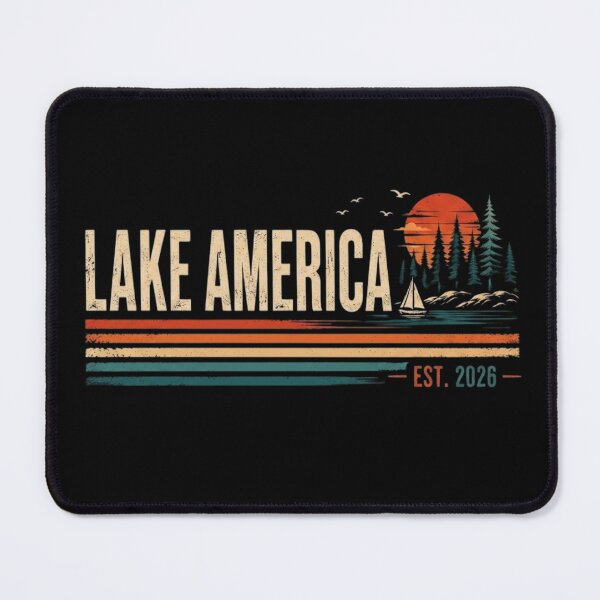 Item preview, Lake America EST 2026 Vintage Retro Sunset Boating Camping designed and sold by haitrieuic96.