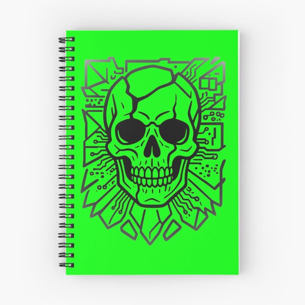 Item preview, Dark Cybernetic Skull Circuits designed and sold by MarCinu Art.