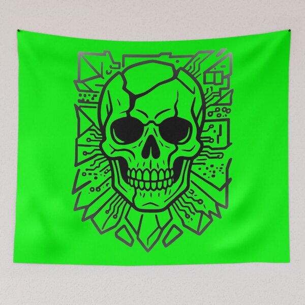 Item preview, Dark Cybernetic Skull Circuits designed and sold by MarCinu Art.