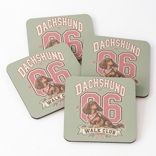 Item preview, Dachshund 06 Walk Club Retro Varsity Dog Design designed and sold by Doodle Souq.