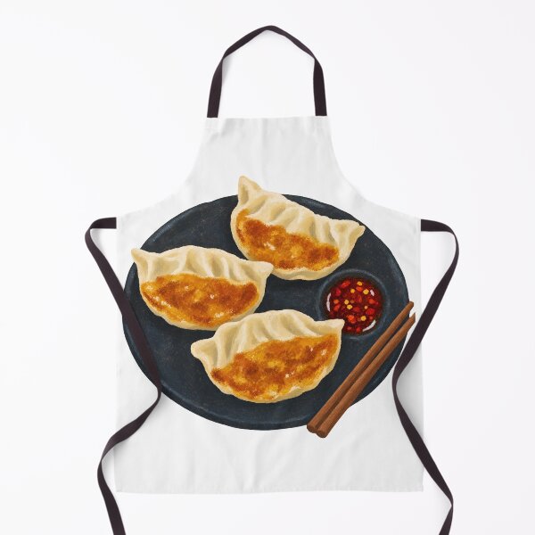 Item preview, Pan Fried Gyoza Dumplings with Chili Dipping Sauce - Asian Food Art designed and sold by Matheist.