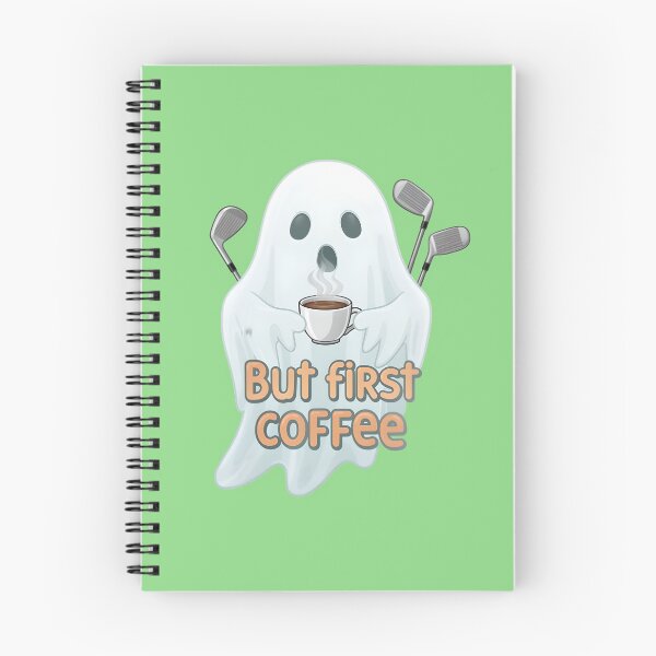 Item preview, But first coffee - Ghost - Golf player with spooky coffee  designed and sold by ParadoxParadox.