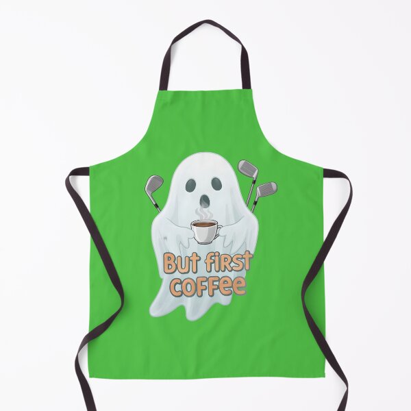 Item preview, But first coffee - Ghost - Golf player with spooky coffee designed and sold by ParadoxParadox.