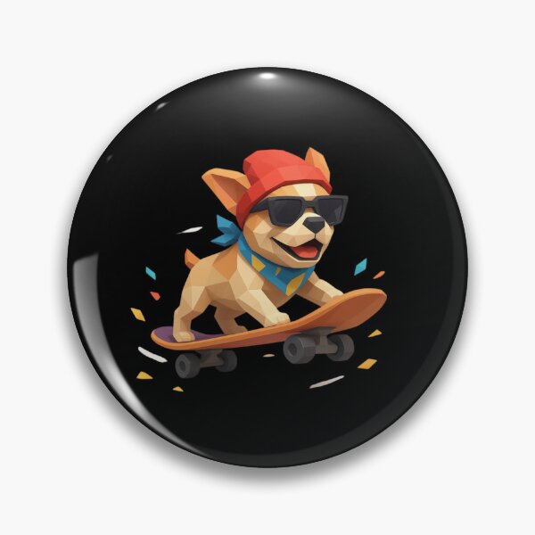 Item preview, Low Poly Skater Dog Geometric Pet designed and sold by MarCinu Art.