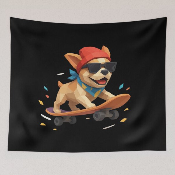 Item preview, Low Poly Skater Dog Geometric Pet designed and sold by MarCinu Art.