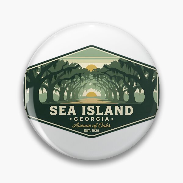 Item preview, Sea Island Georgia Avenue of Oaks Vintage Travel Badge Sticker designed and sold by DetourDgn.