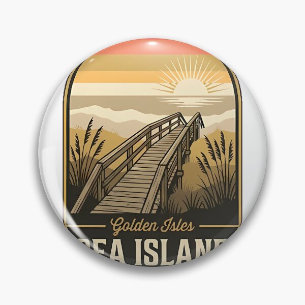 Item preview, Sea Island Georgia Dune Boardwalk Vintage Beach Badge Sticker designed and sold by DetourDgn.