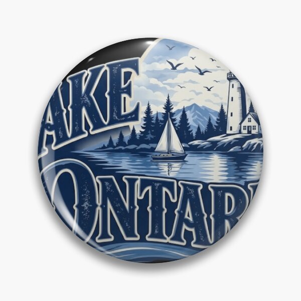 Item preview, Lake Ontario Lighthouse Sailboat Vintage Blue Nautical designed and sold by haitrieuic96.