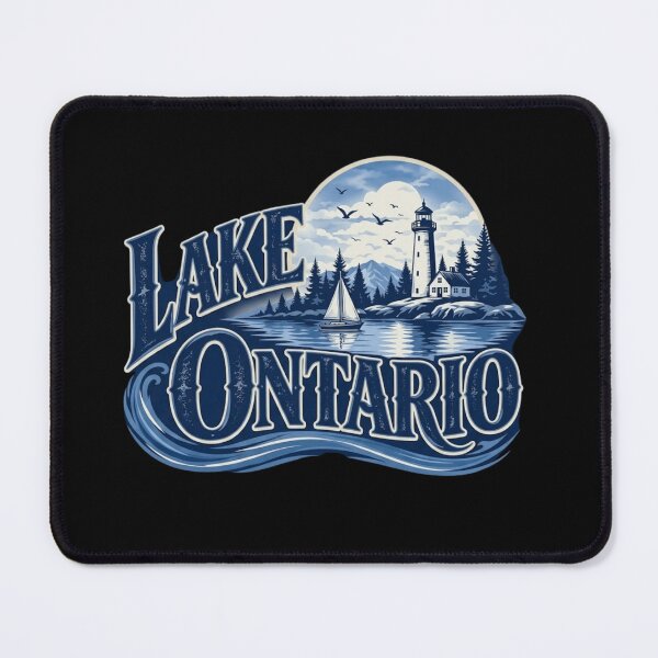 Item preview, Lake Ontario Lighthouse Sailboat Vintage Blue Nautical designed and sold by haitrieuic96.