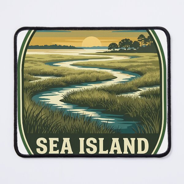 Item preview, Sea Island Georgia Tidal Marsh Black Banks River Badge Sticker designed and sold by DetourDgn.