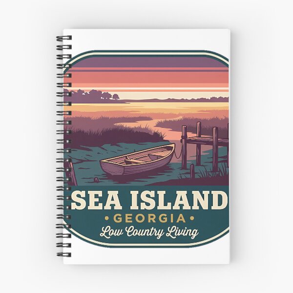Item preview, Sea Island Georgia Marsh Dock Skiff Vintage Badge Sticker designed and sold by DetourDgn.