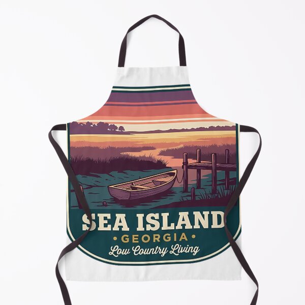 Item preview, Sea Island Georgia Marsh Dock Skiff Vintage Badge Sticker designed and sold by DetourDgn.