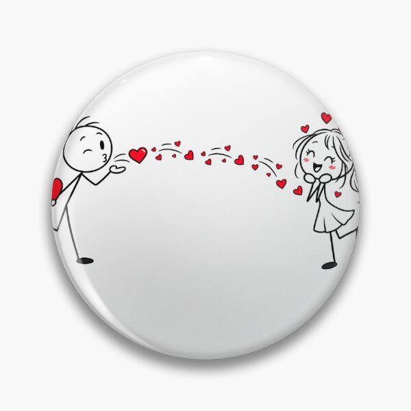 Item preview, Cute Stickman Couple Love Design, Sending Kiss Heart, Romantic Couple Gift, Funny Love designed and sold by issacnova.