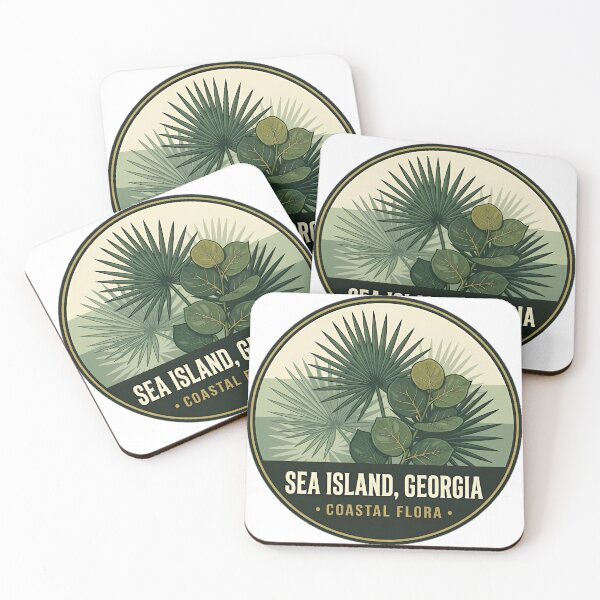 Item preview, Sea Island Georgia Coastal Flora Palmetto Botanical Badge Sticker designed and sold by DetourDgn.
