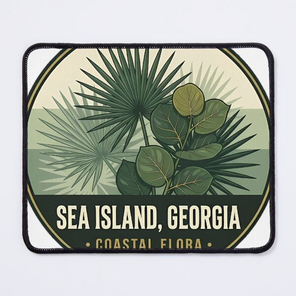 Item preview, Sea Island Georgia Coastal Flora Palmetto Botanical Badge Sticker designed and sold by DetourDgn.