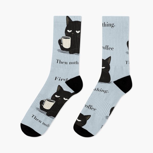 Item preview, Sarcastic Black Cat Coffee Lover – First Coffee Then Nothing designed and sold by MaggesticDesigns.