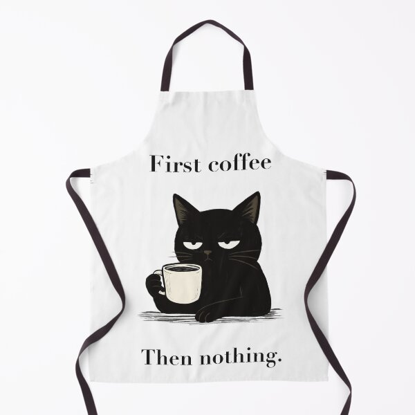 Item preview, Sarcastic Black Cat Coffee Lover – First Coffee Then Nothing designed and sold by MaggesticDesigns.