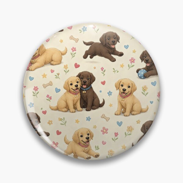 Item preview, Playful Labrador Puppies Pattern designed and sold by Luna & Cleo Creative.