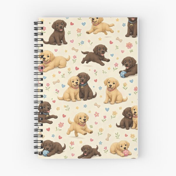 Item preview, Playful Labrador Puppies Pattern designed and sold by Luna & Cleo Creative.