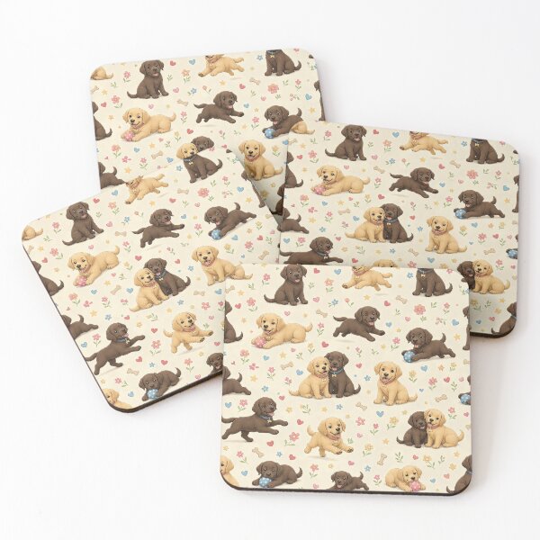 Item preview, Playful Labrador Puppies Pattern designed and sold by Luna & Cleo Creative.