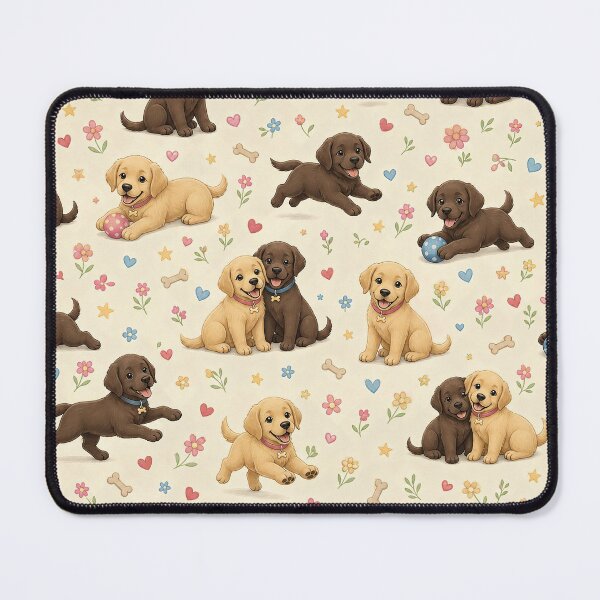 Item preview, Playful Labrador Puppies Pattern designed and sold by Luna & Cleo Creative.