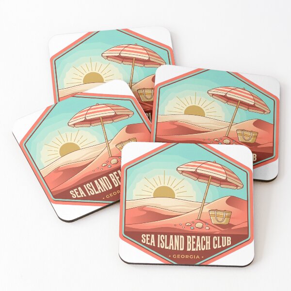 Item preview, Sea Island Georgia Beach Club Umbrella Vintage Badge Sticker designed and sold by DetourDgn.
