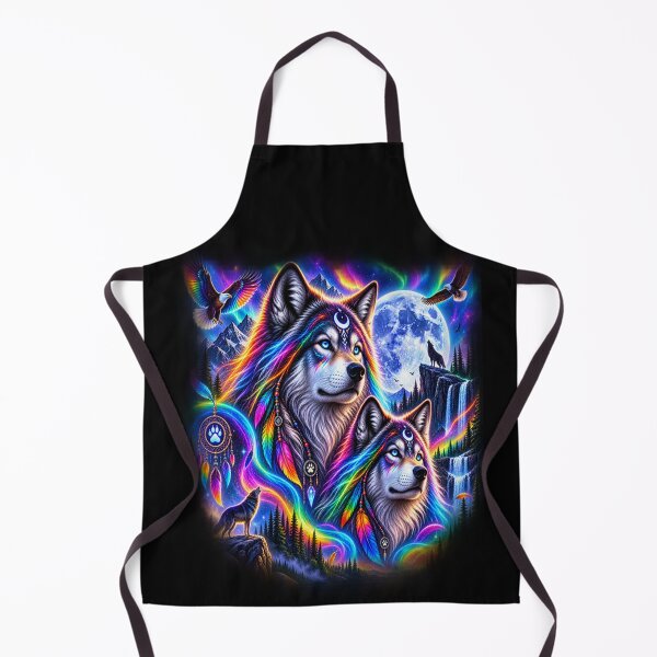 Item preview, Rainbow Wolves – Guardians of the Magical Aurora designed and sold by TroviTutto.