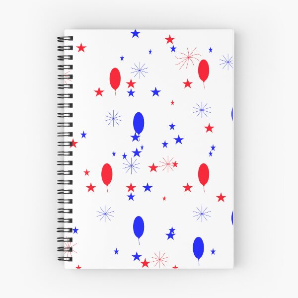 Item preview, Red Blue Party Balloons and Stars Pattern designed and sold by SahmatArt.