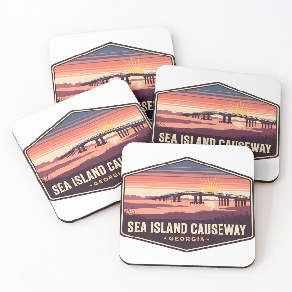 Item preview, Sea Island Georgia Causeway Bridge Vintage Travel Badge Sticker designed and sold by DetourDgn.