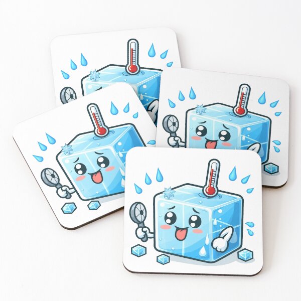 Item preview, Smiling Ice Cube Cooling Off With a Fan designed and sold by AcruxUltra.