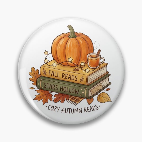 Item preview, Cozy Fall Reads Stars Hollow Pumpkin Sticker designed and sold by StoneByTheMoon.