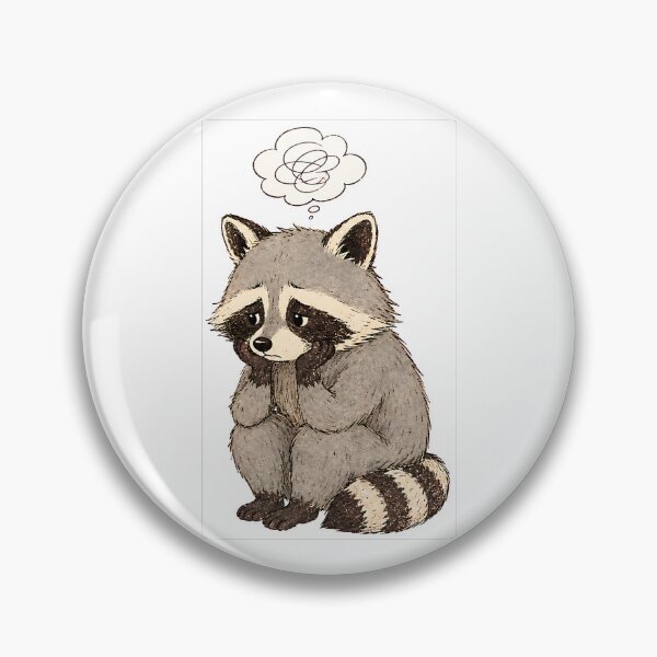 Item preview, A raccoon who worries designed and sold by RobertMartinArt.