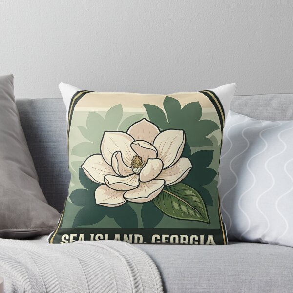 Item preview, Sea Island Georgia Magnolia Blossom Botanical Badge Sticker designed and sold by DetourDgn.