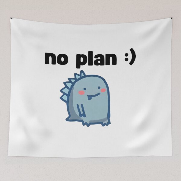 Item preview, cute no plan blue dinosaur designed and sold by Rockveil Co..