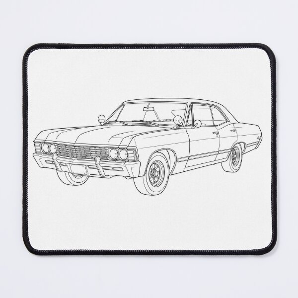 Item preview, Classic American Car Line Art – Vintage Muscle Car Illustration designed and sold by ElceMare.