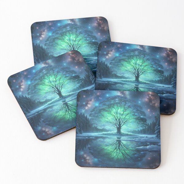 Item preview, Glowing Sunset Tree of Life Twin Moons Fantasy Art designed and sold by Pyt27.