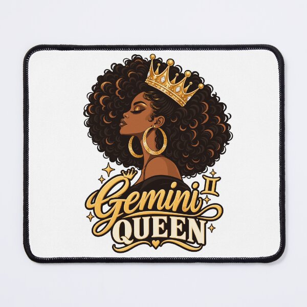 Item preview, Afro Gemini Queen | Melanin Zodiac | Black Queen Birthday designed and sold by ZIGLWORKS.
