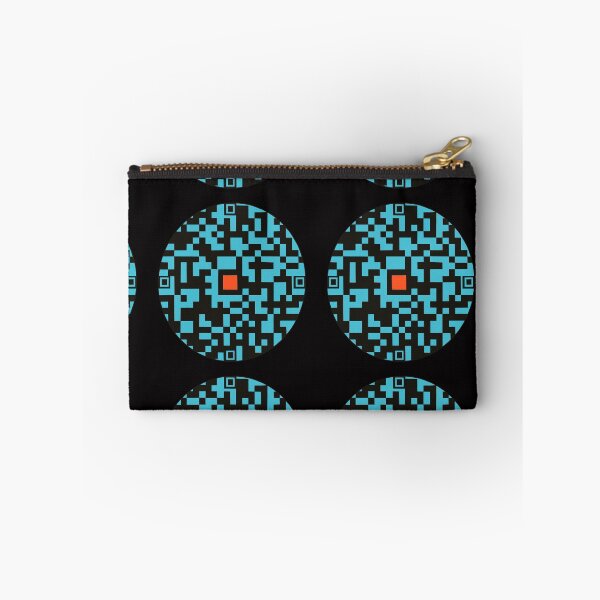 Item preview, Cyber Pixel Circular Mosaic Pattern - Teal and Black Abstract Art designed and sold by LittleHappiness by Kamollak .