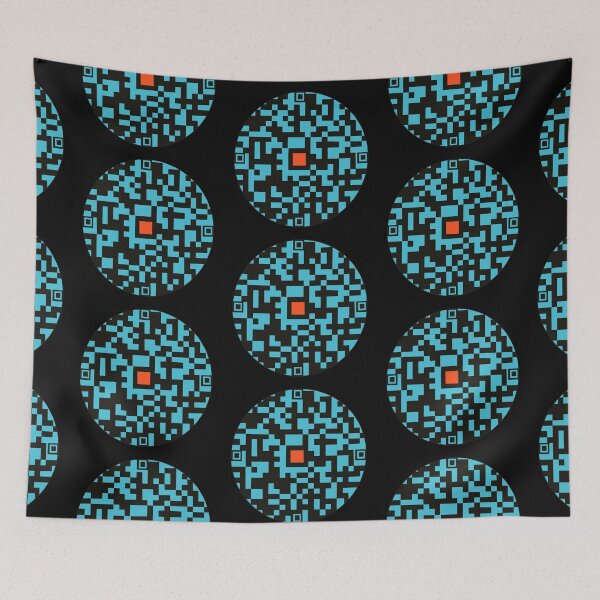 Item preview, Cyber Pixel Circular Mosaic Pattern - Teal and Black Abstract Art designed and sold by LittleHappiness by Kamollak .
