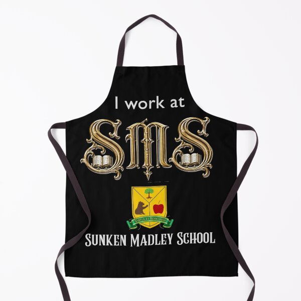 Item preview, I Work at Sunken Madley School – Fictional Village School Crest Souvenir (Light Text) designed and sold by Amanda-Cadabra.