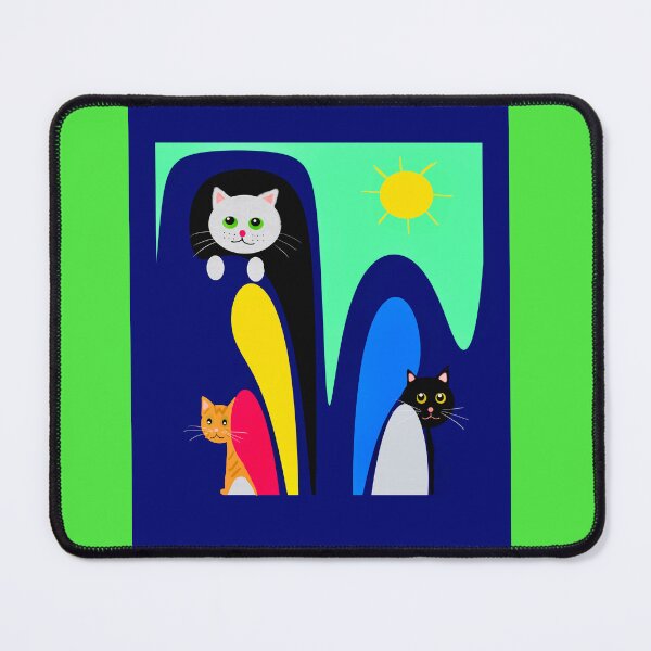 Item preview, Colorful Cats in Abstract Scene designed and sold by Elaine M Hayward .